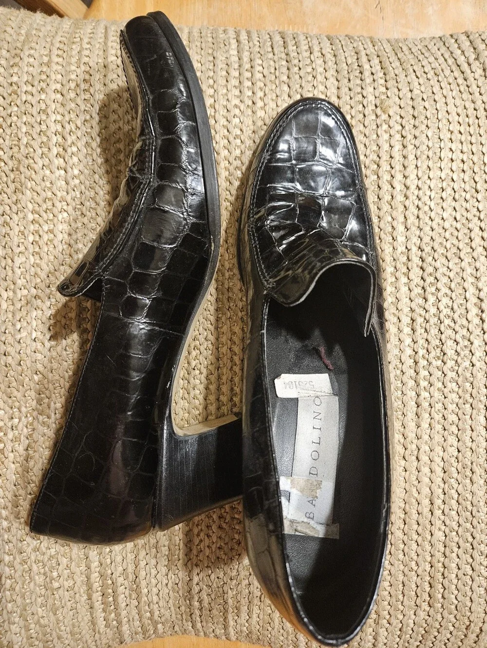 Bandolino Black Croc-Embossed Slip-On Loafers